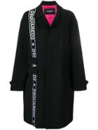 Dsquared2 Side Logo Double Breasted Coat - Black