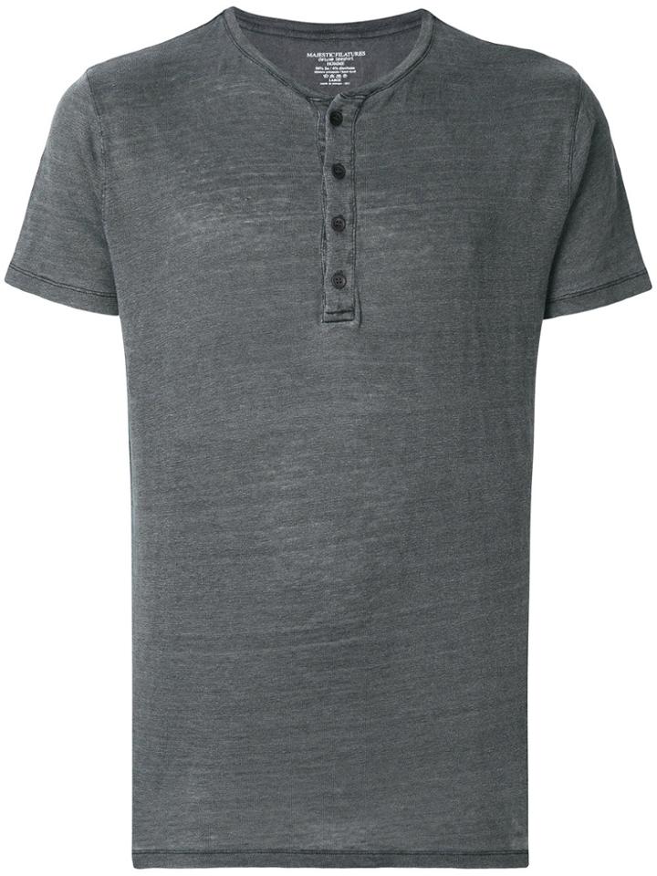 Majestic Filatures Stretch Henley T-shirt - Grey