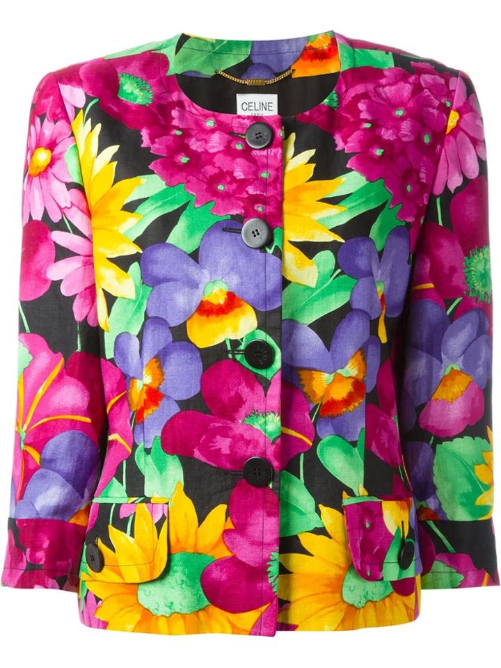 Céline Vintage Floral Print Jacket - Multicolour