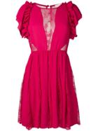 Aniye By Sheer Lace Panel Dress - Pink