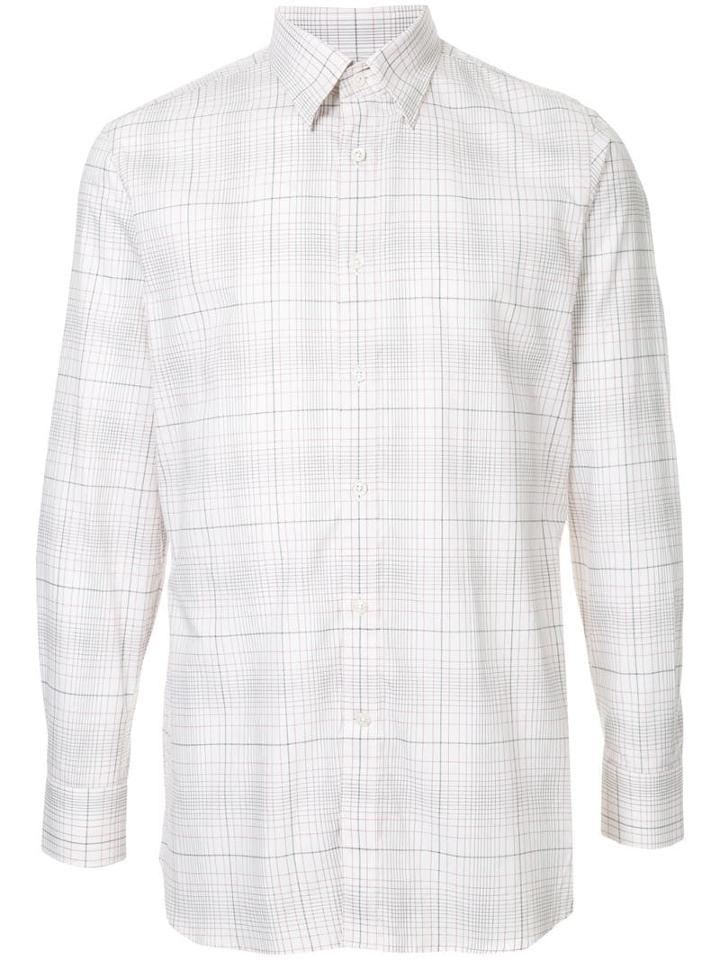 Gieves & Hawkes Long Sleeved Checked Shirt - Neutrals