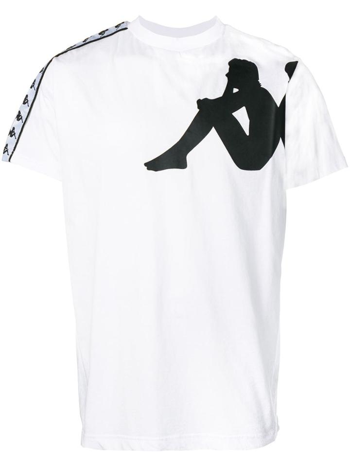 Kappa Logo Print Trimmed T-shirt - White