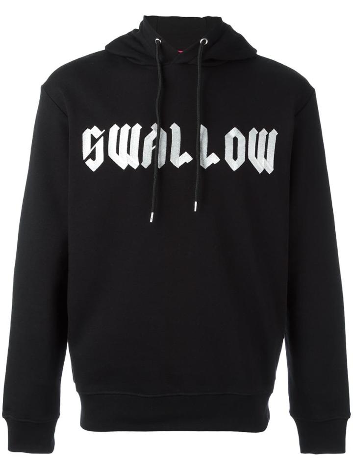Mcq Alexander Mcqueen Swallow Embroidered Hoodie - Black