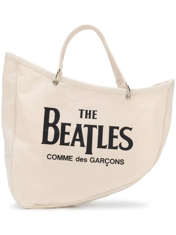 The Beatles X Comme Des Garçons Slogan Tote Bag - Nude & Neutrals