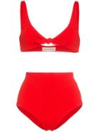 Mara Hoffman Rio Bow-tie Ribbed Bikini - Red