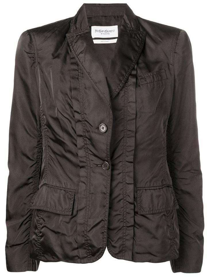 Yves Saint Laurent Pre-owned Single Breasted Silk Jacket - Brown