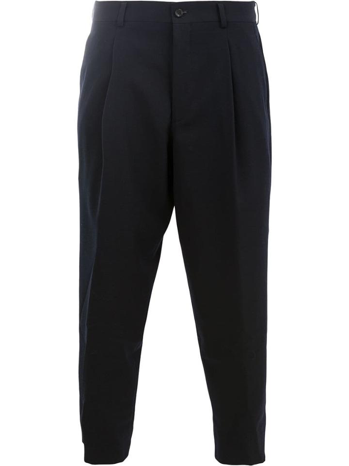 Comme Des Garçons Homme Plus Tailored Cropped Trousers - Blue