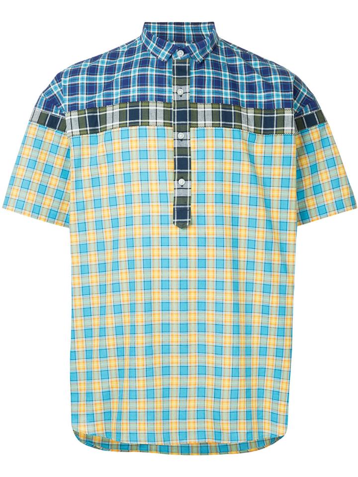 Kolor Shortsleeved Checked Shirt - Blue