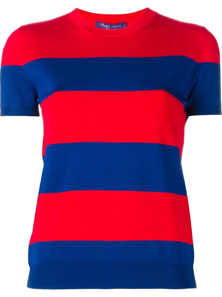 Ralph Lauren Purple Fine Knit Striped Top