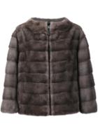 J. Mendel Reversible Zipped Jacket, Women's, Size: 8, Grey, Mink Fur/nylon