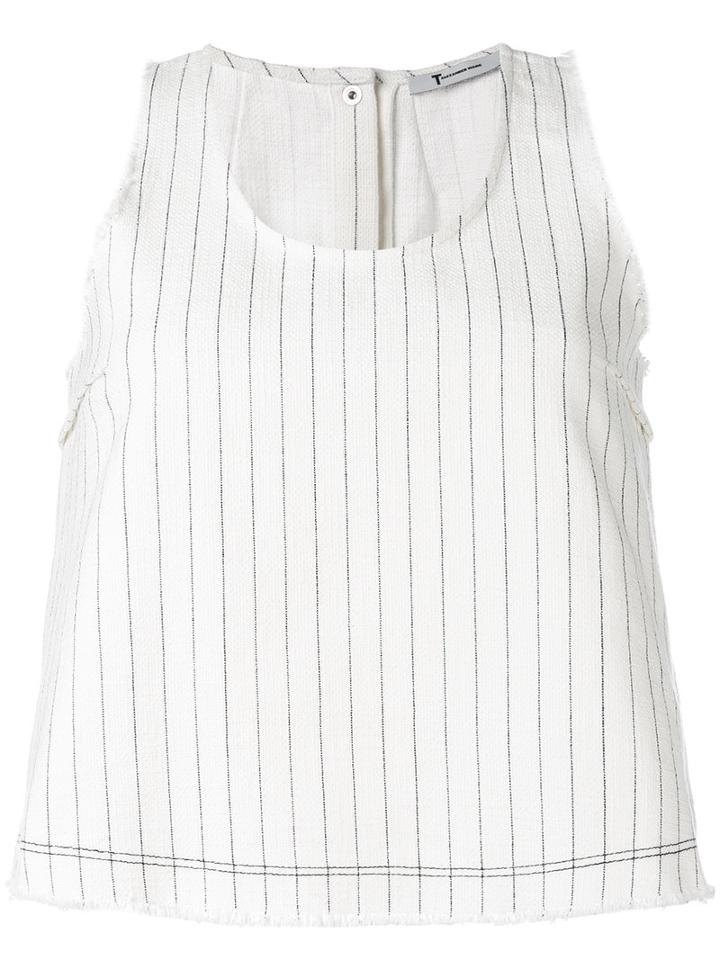 T By Alexander Wang - Flared Tank Top - Women - Cotton - 4, White, Cotton