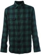 Rag & Bone Checked Flannel Shirt, Men's, Size: Large, Green, Cotton/wool