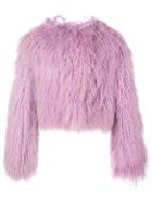 Cushnie Cropped Fur Jacket - Purple