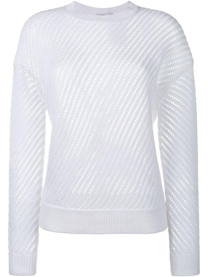 Vince Mesh-stitched Long Sleeve Sweater