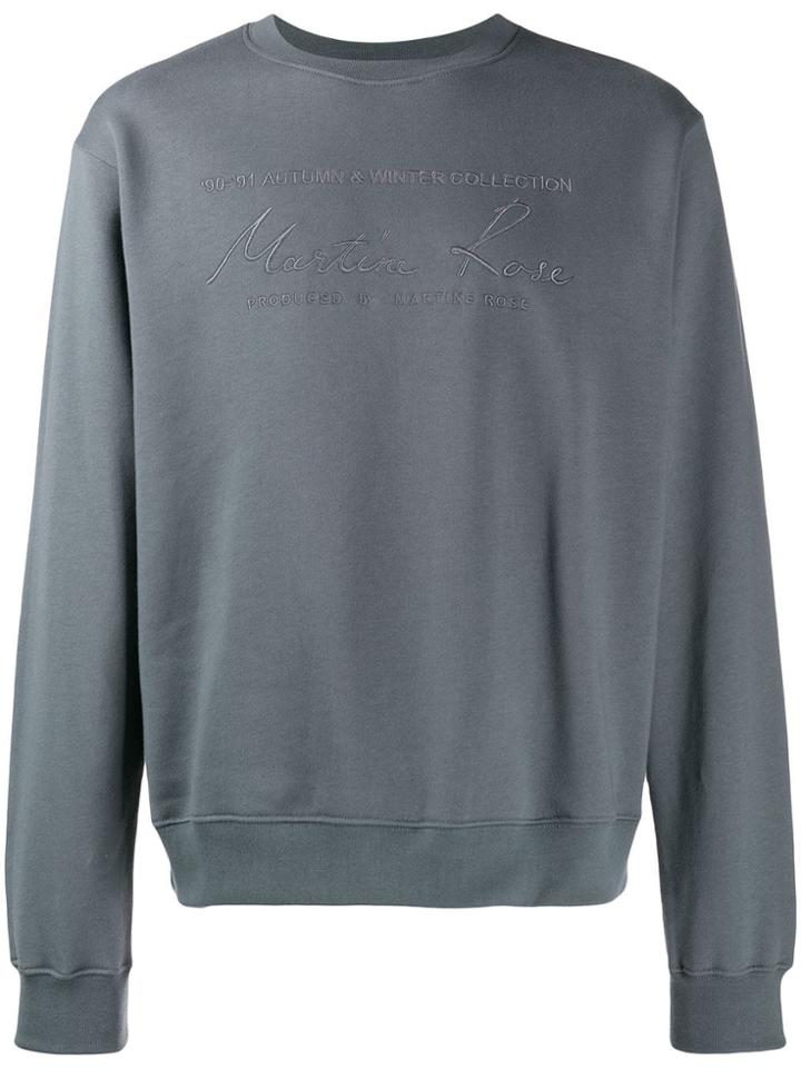 Martine Rose Embroidered Crew Neck Sweatshirt - Grey