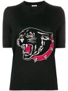 P.a.r.o.s.h. Embroidered Panther Sweater - Black