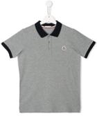 Moncler Kids Teen Contrast Trimmed Polo Shirt - Grey