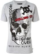 Philipp Plein Game Over T-shirt, Men's, Size: Xl, Grey, Cotton