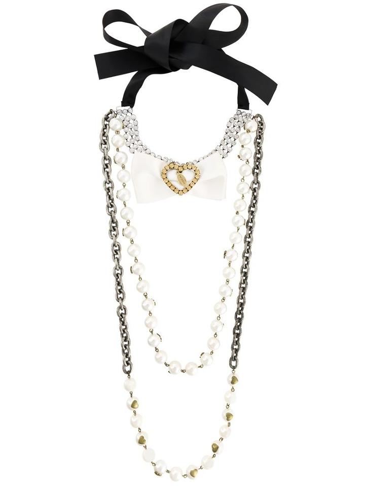 Twin-set Multi Layered Long Necklace, Women's, Black