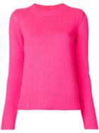Burberry Ribbed Details Crew Neck Sweater - Pink & Purple