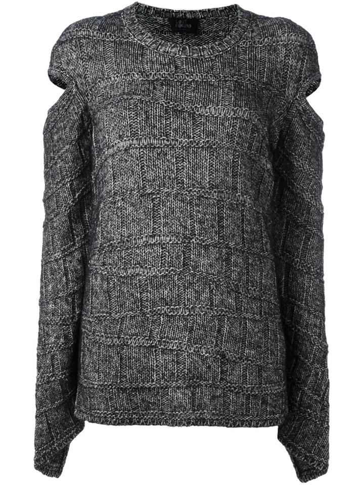 Lost & Found Ria Dunn Cold Shoulder Jumper - Grey