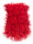 Attico Feather Embellished Dress - Red