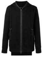 Helmut Lang - Zipped Strap Hoodie - Men - Cotton/spandex/elastane/viscose - L, Black, Cotton/spandex/elastane/viscose