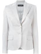 Dolce & Gabbana Classic Blazer, Women's, Size: 46, Grey, Cotton/spandex/elastane/silk