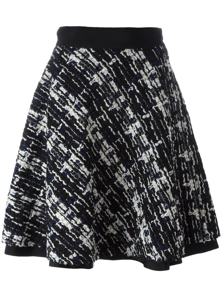 Moncler Bouclé A-line Skirt, Women's, Size: 42, Black, Wool/cotton/acetate/viscose