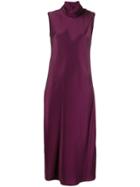 Maison Rabih Kayrouz Turtleneck Satin Dress - Purple