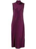 Maison Rabih Kayrouz Turtleneck Satin Dress - Purple