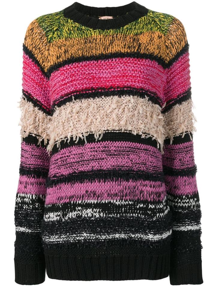 No21 Striped Crew Neck Jumper - Pink