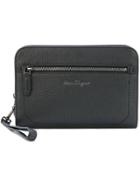 Salvatore Ferragamo Firenze Zipped Leather Pouch - Black