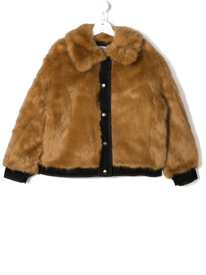 Stella Mccartney Kids Faux Fur Bomber Jacket - Brown