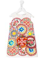 Dolce & Gabbana Kids Printed Dress, Toddler Girl's, Size: 36 Mth, White