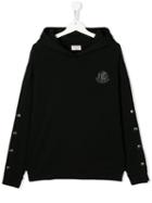 Moncler Kids Logo Hooded Sweatshirt - Black