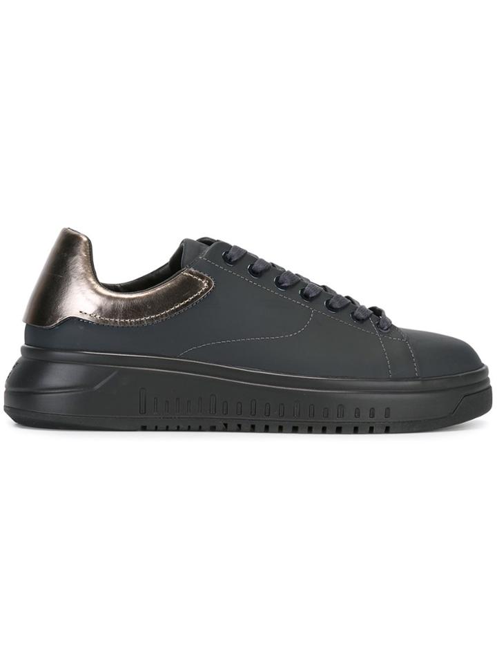 Emporio Armani Contrast Heel Sneakers - Grey