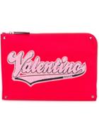 Valentino Document Signature Patch Case - Red