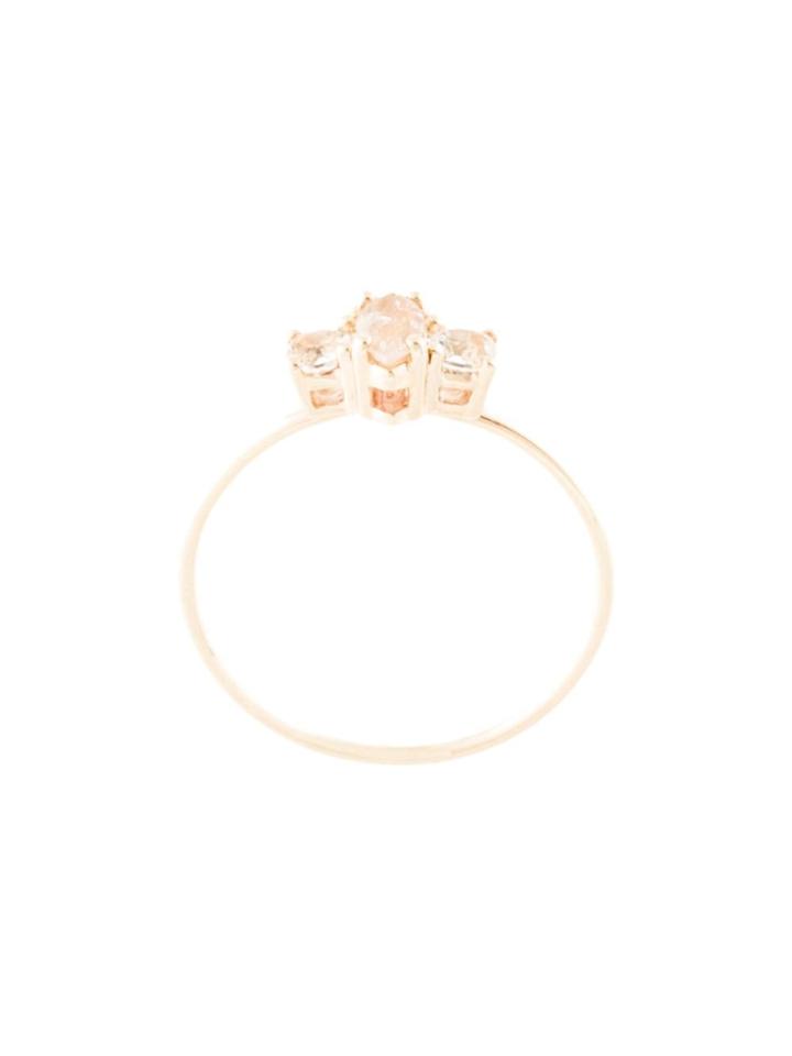 Natalie Marie 9kt Yellow Gold Marquise Trio Rutilated Quartz And Topaz