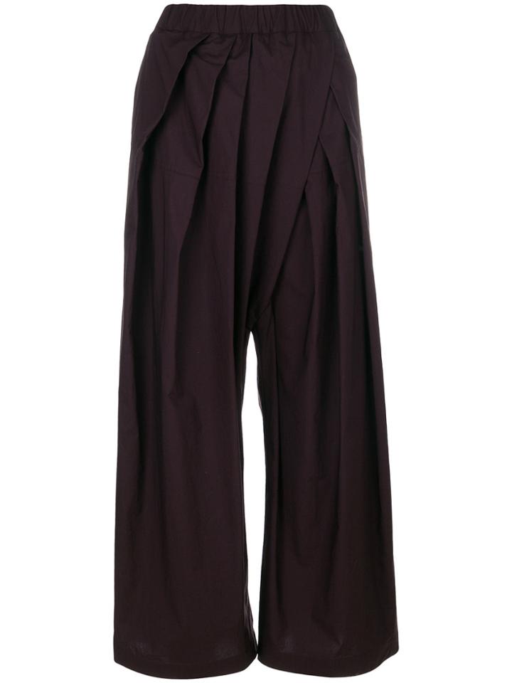 Marni Pleated Wide Leg Trousers - Pink & Purple
