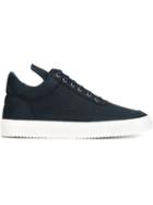 Filling Pieces Low Top Tone Perforated Sneakers, Men's, Size: 40, Blue, Leather/nubuck Leather/rubber