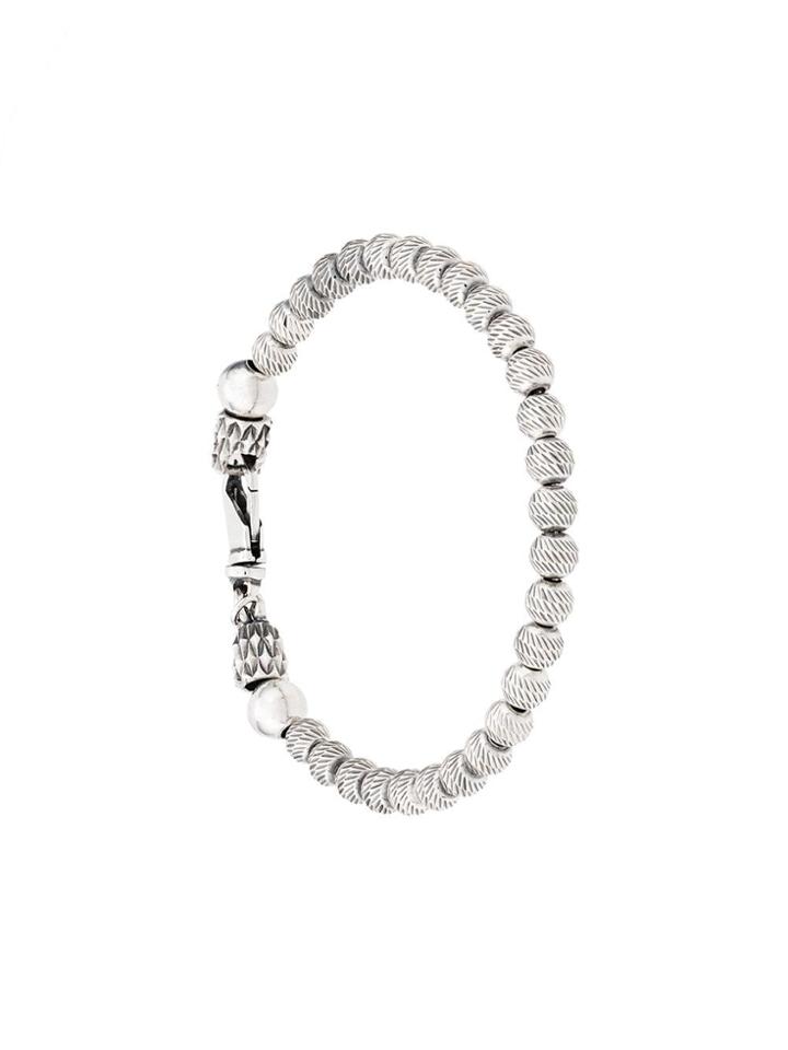 Emanuele Bicocchi Engraved Ball Bracelet - Silver