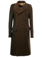 Uma Wang Pin Stripe Coat, Men's, Size: Medium, Green, Cotton/viscose/wool