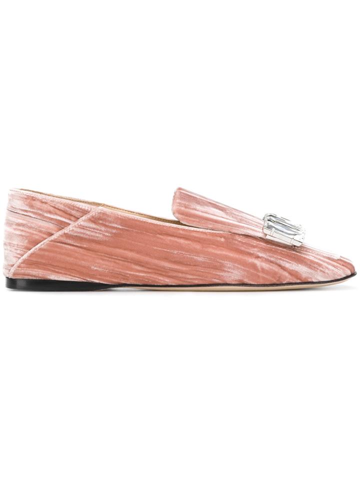 Sergio Rossi Jewel Embellished Slip-on Loafers - Pink & Purple