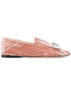 Sergio Rossi Jewel Embellished Slip-on Loafers - Pink & Purple