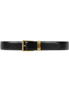 Gucci Leather Belt With Feline Head - Black