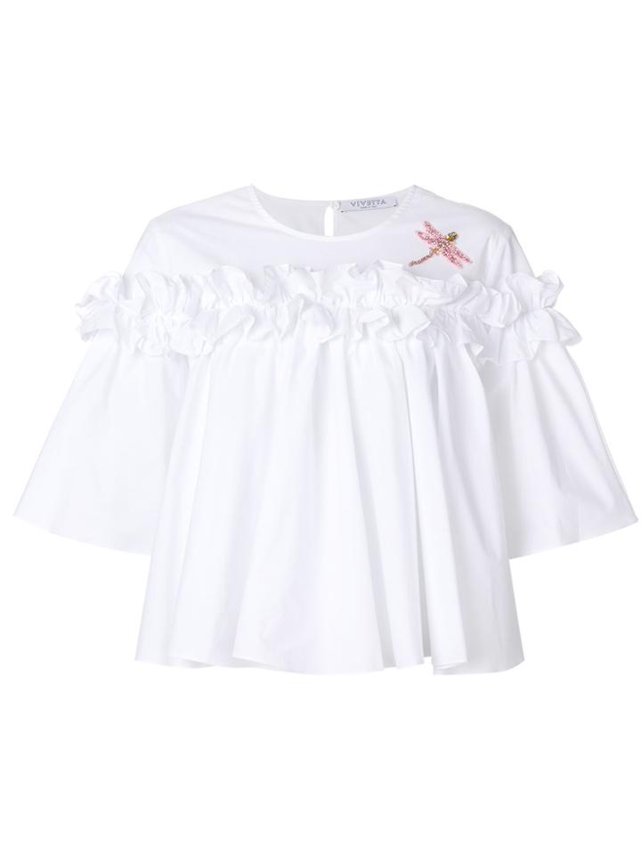 Vivetta Ruffled Cropped Blouse - White
