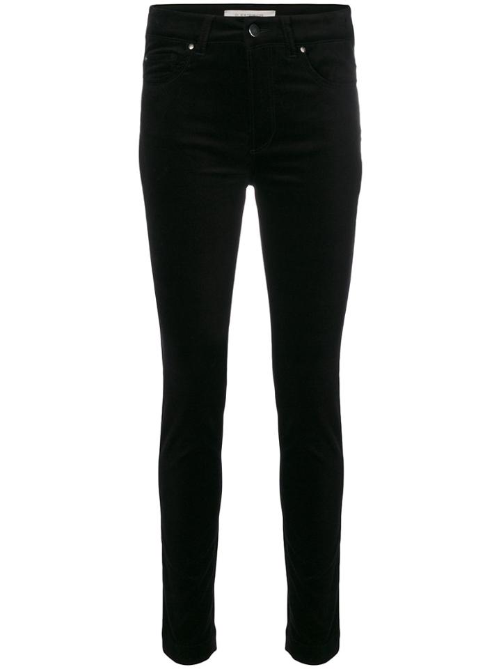 D.exterior Velvet Skinny Trousers - Black