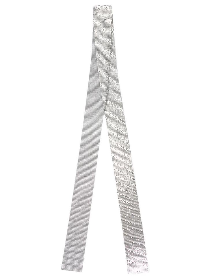 Dsquared2 Sequin Skinny Scarf, Adult Unisex, Grey, Aluminium