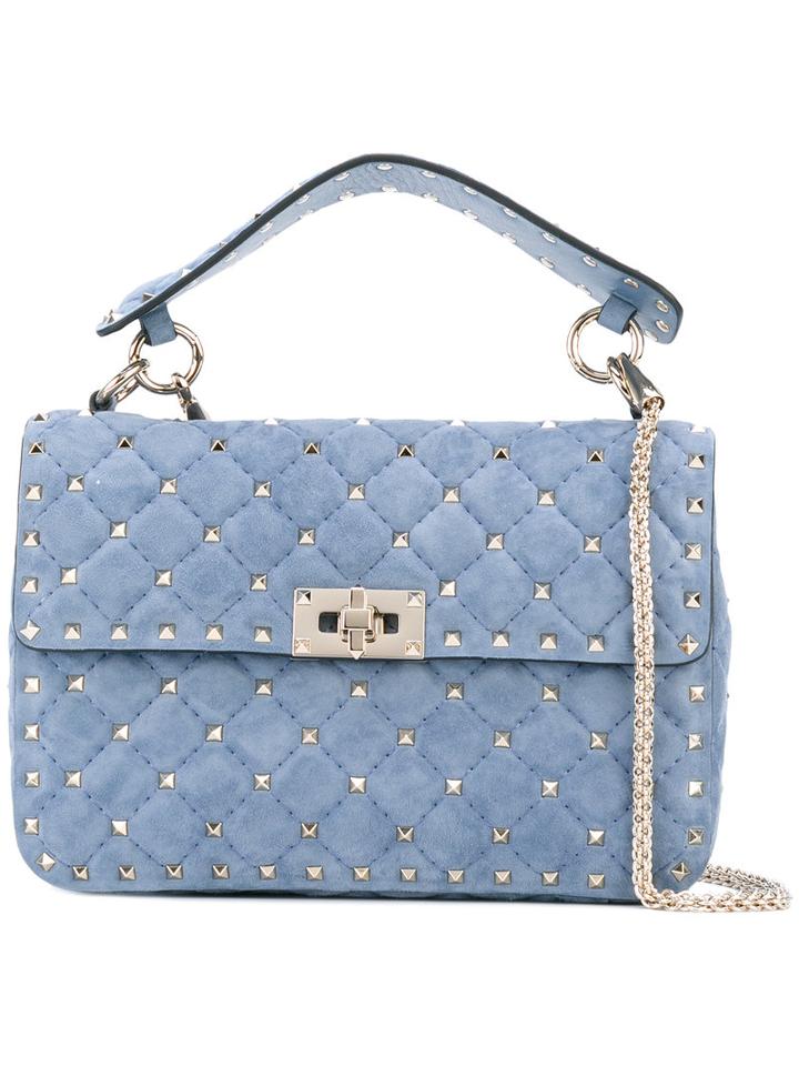Valentino - Valentino Garavani Rockstud Spike Crossbody Bag - Women - Calf Leather - One Size, Blue, Calf Leather